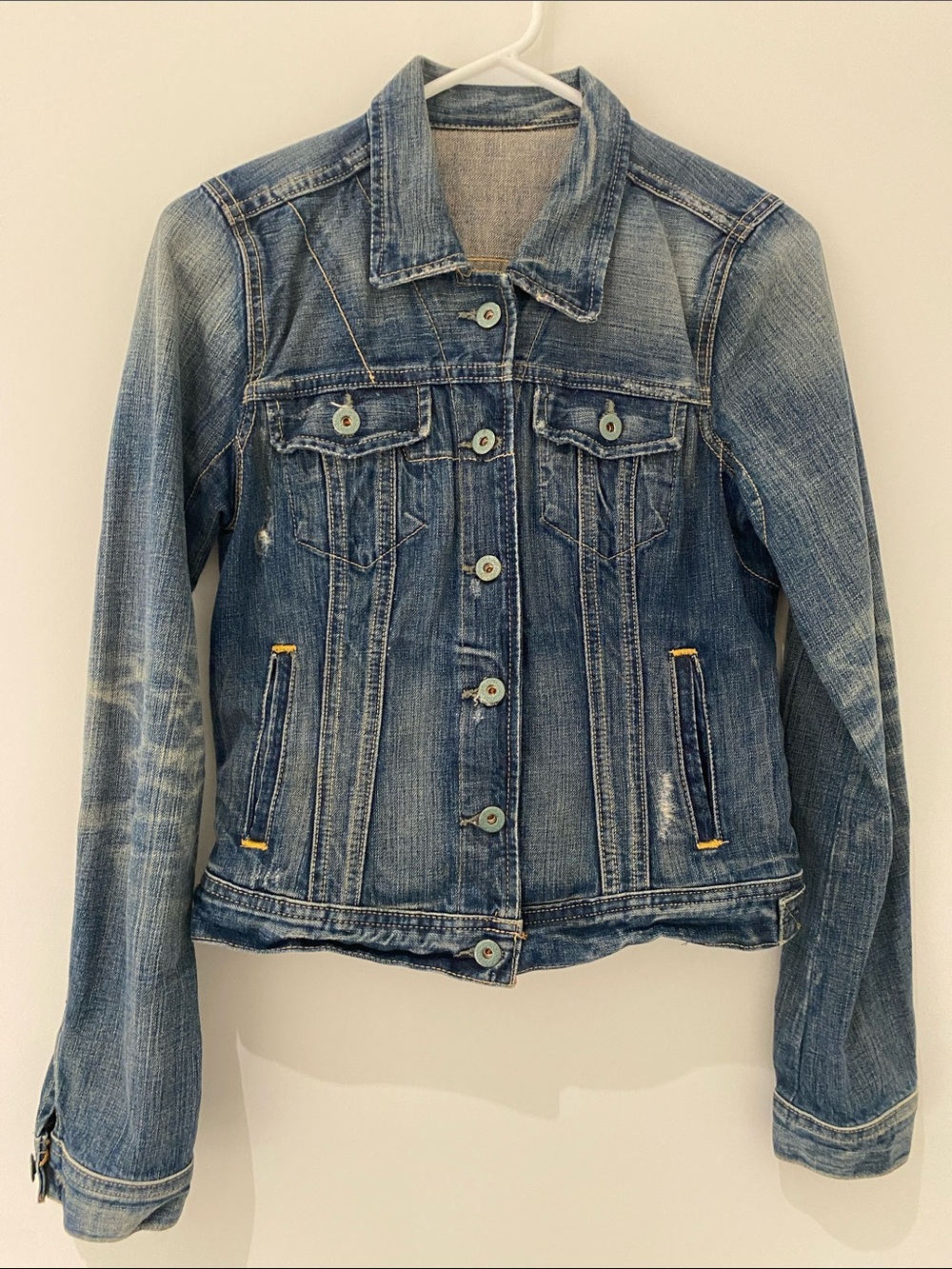 Ralph Lauren Polo Jeans Company Lydia Repair Medium Wash Denim Jean Jacket S